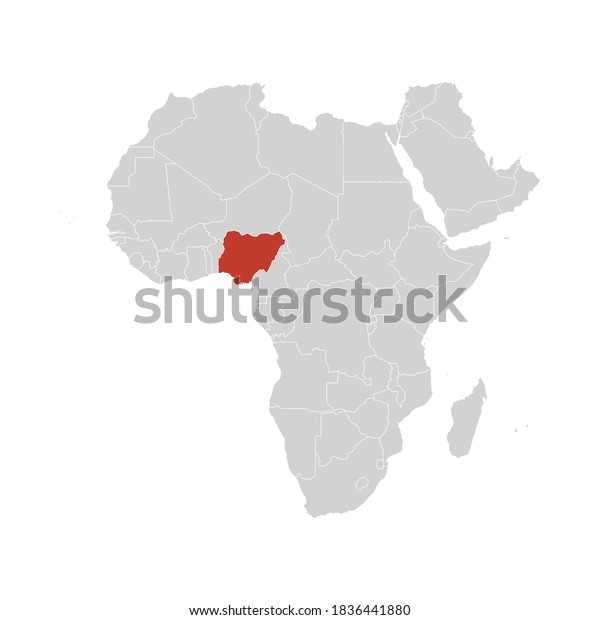 Nigeria Highlighted On Africa Map Eps Stock Vector Royalty Free 1836441880