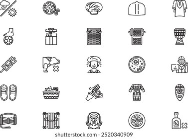 Nigeria icons collection is a vector illustration with editable stroke.