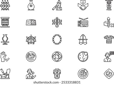 Nigeria icons collection is a vector illustration with editable stroke.