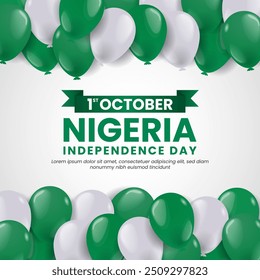 Nigeria Independence Day background with balloons illustration