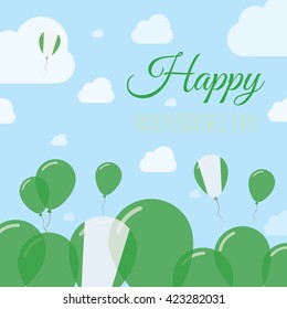Nigeria Independence Day Flat Patriotic Design. Nigerian Flag Balloons. Happy National Day Nigeria Vector Patriotic Design. Celebration Balloons Patriotic Design.