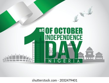 Nigeria independence day greetings. vector illustration design