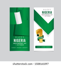 Nigeria independence day modern design template. Design for web banner or print.