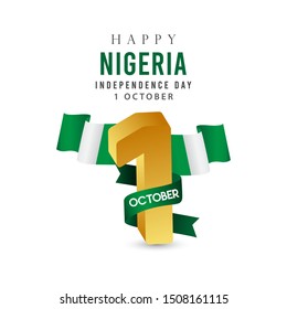 Nigeria independence day modern design template. Design for web banner or print.