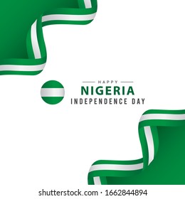 nigeria independence day vector template. Design for banner; greeting cards or print. welcome to nigeria.