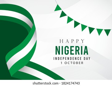 nigeria independence day vector template. Design for banner; greeting cards or print. welcome to nigeria