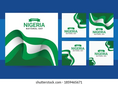 nigeria independence day vector template. Design for banner; greeting cards or print. welcome to nigeria