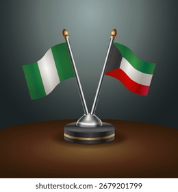 A Nigéria e o Kuwait sinalizam a relação com o fundo de gradiente. Ilustração de vetor