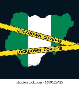 nigeria lockdown. coronavirus. covid-19. vector illustration.