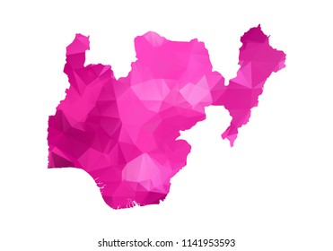 nigeria Map - Abstract geometric rumpled triangular low poly style gradient graphic on white background , line dots polygonal design for your . Vector illustration