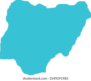 Mapa de Nigeria en azul, Mapa de Country, Nigeria, Mapa de la frontera, Línea fronteriza de Nigeria, Mapa geográfico