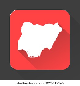 Nigeria map with borders isolated on background