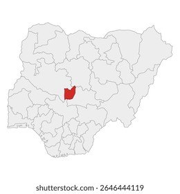 Mapa da Nigéria com a capital Abuja