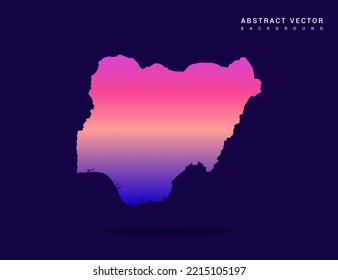 Nigeria map of Colorful gradient style vector Illustration.