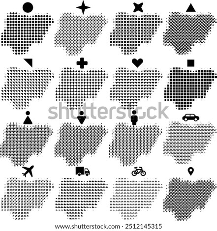 Nigeria map in different shapes