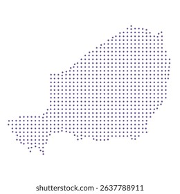 Nigeria map dotted pattern design purple circle