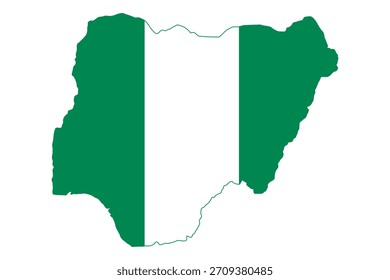 Mapa de Nigeria con bandera de Nigeria