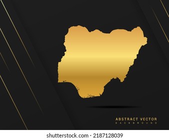 Nigeria map of gold gradient style vector Illustration.