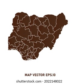 Nigeria map High Detailed on white background. Abstract design vector illustration eps 10