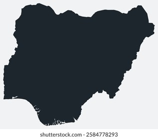 Nigeria map. Just a simple border map. Shape of the country. Flat blank Nigeria outline. Vector boundary illustration.