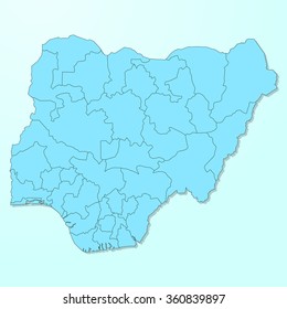 Nigeria map on blue degraded background vector