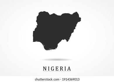 Mapa de Nigeria sobre el fondo blanco - Ilustración vectorial eps 10