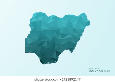Nigeria Karte - Polygon-Stil Vektorgrafik in blau-grün Low Poly geometrischen Design, moderne minimale Silhouette.