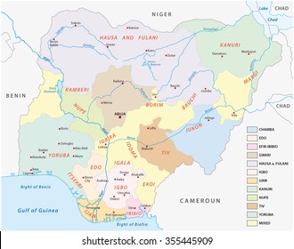 nigeria map of the principal lingustic groups