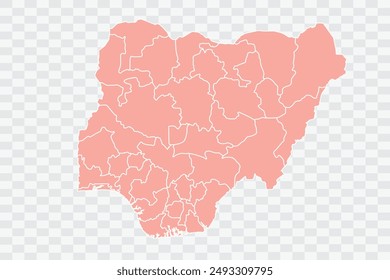 Nigeria Map salmon Color Background quality files png