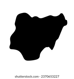 Nigeria map silhouette icon. Vector.