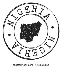 Nigeria Map Silhouette Postal Passport. Stamp Round Vector Icon Seal Badge Illustration.