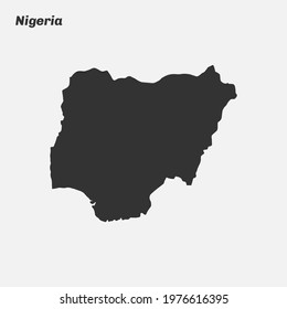 Nigeria map silhouette. Vector illustration.