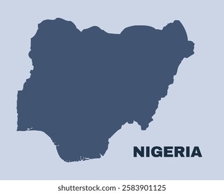 Nigeria map simple flat vector