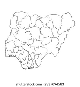 Nigeria map with states. Vector illustration.