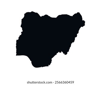 Nigeria Map vector icon. Map of Nigeria Black Silhouette.