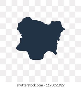 Nigeria map vector icon isolated on transparent background, Nigeria map transparency concept can be used web and mobile