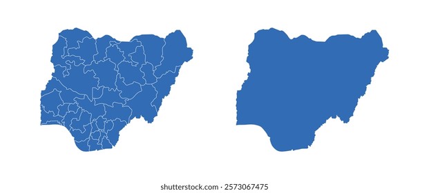 Nigeria Map vector icon. Minimalistic Colorful Map of Nigeria.
