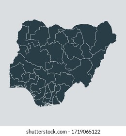 vector mapa nigeria, aislado en fondo gris