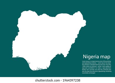 Mapa vectorial de Nigeria, aislado en el fondo verde