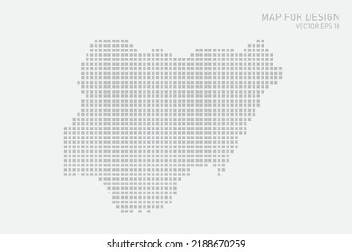 Nigeria Map - World map International vector template with grey pixel, grid, grunge, halftone style isolated on white background for education, infographic, design - Vector illustration eps 10