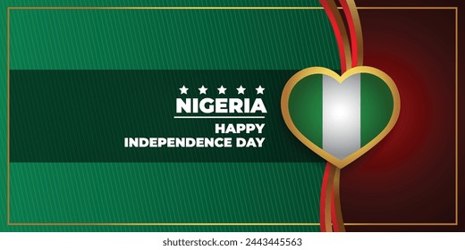 Nigeria National Day, celebration template banner vector Illustration