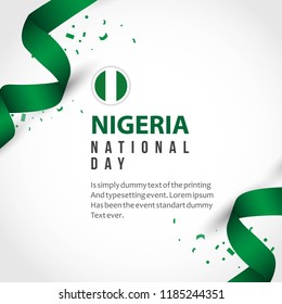 Nigeria National Day Vector Template Design Illustration