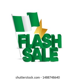 Nigeria national day vector template. Design for banner, greeting cards or print. Flash sale design template.