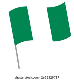 Nigeria national flag flutters with flagpole