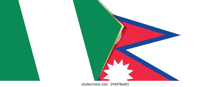 Nigeria and Nepal flags, two vector flags symbol of relationship or confrontation.