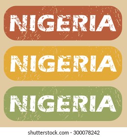 Nigeria on colored background