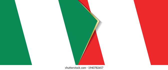 Banderas de Nigeria y Perú, dos banderas vectoriales símbolo de relación o enfrentamiento.