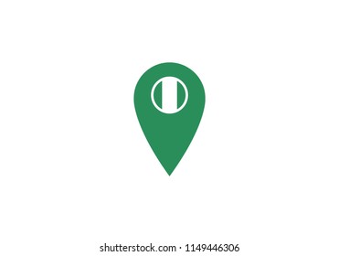 Nigeria pin location map label navigation