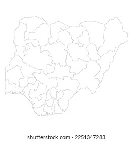 Nigeria political map of administrative divisions