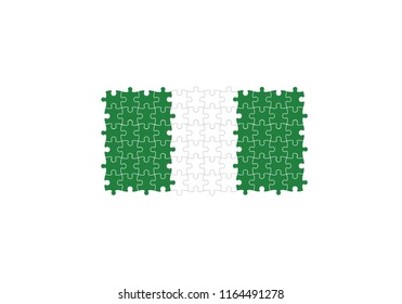 Nigeria puzzle effect national flag country emblem